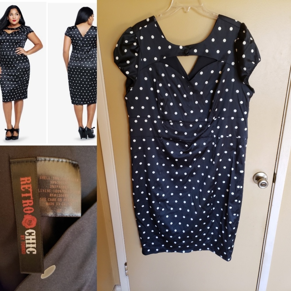 Torrid size 20 black polka dot Retro Chic dress